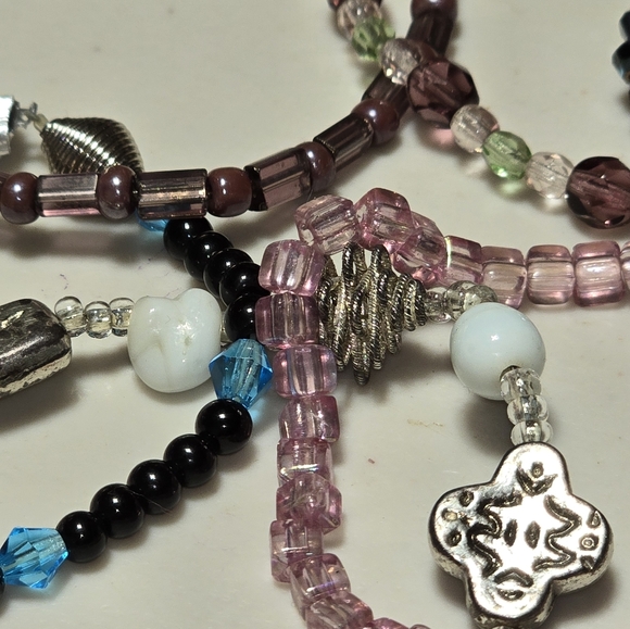 Handmade Crystal Beaded Stretchy Bracelet Lot of 6 - Picture 3 of 6